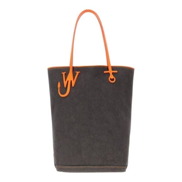 J.W. Anderson Graphite Canvas Tall Anchor Shopping Tote – Designer Bag - Picture 1 of 14